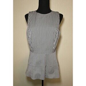 White House Black Market Gingham Tunic Top